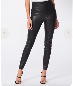 PAIGE High Rise Faux Leather Leggings Pants Black NWT Size Small